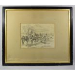 A Framed HJ Knowles Engraving "The Rustics Holloa", 34x25cm