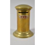 A Late Victorian/Edwardian Brass and Copper Money Bank in the Form of a Postbox, 10.5cm high