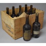 A Wine Box Containing 8 Bottles 1951 Harveys No.2 Oloroso Sherry and One Bottle of 1954 Harveys No.2
