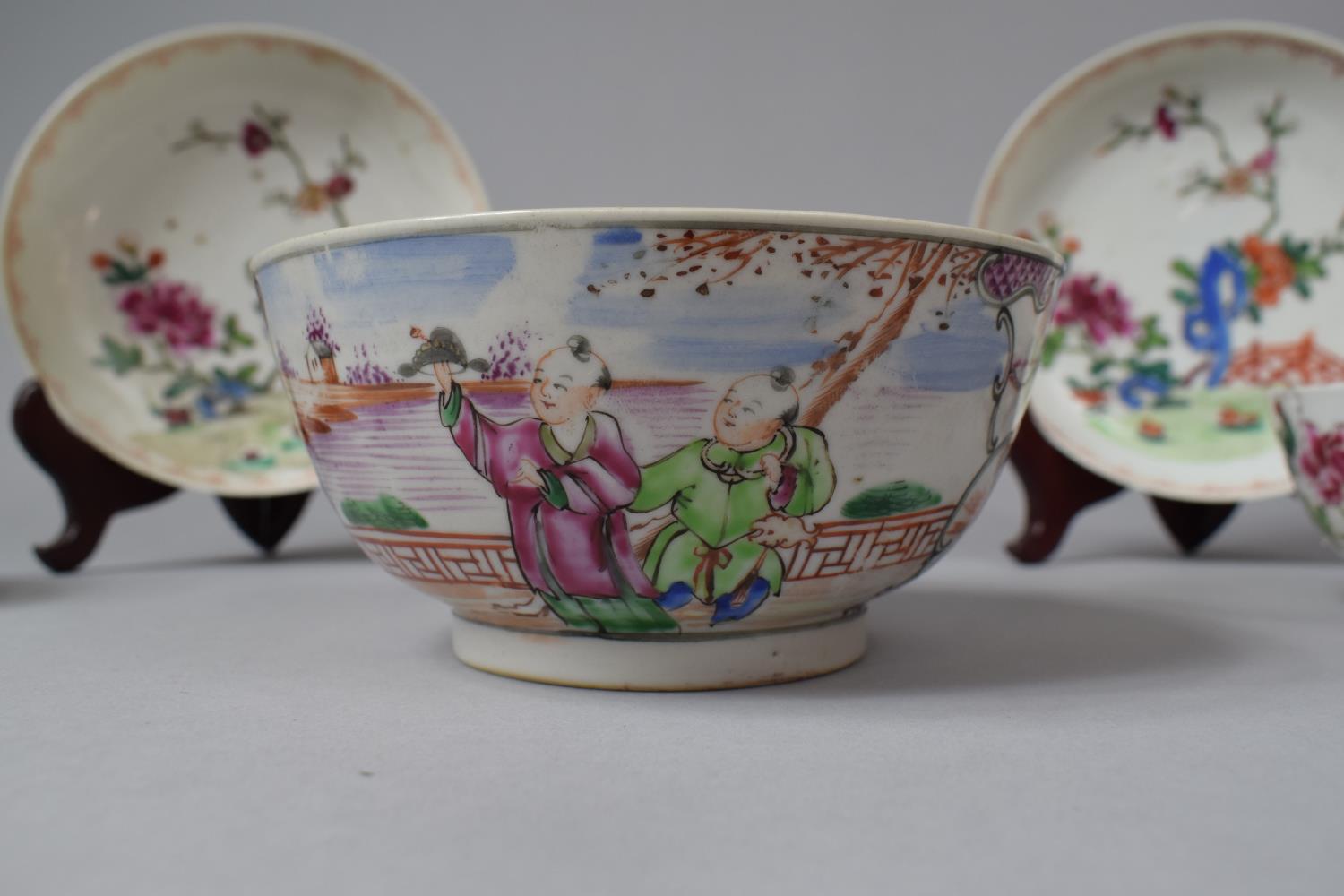 A Collection of 19th Century Chinese Porcelain to Include Bowl Housing Exterior Village Scene - Image 3 of 13