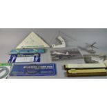 A Collection of Navigation Equipment, Two Vintage Slide Rules, Spitfire Model and a Limited