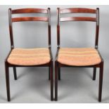 A Pair of 1970's Mahogany Framed Side Chairs