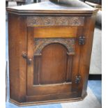 A Small Oak Corner Cabinet, 61cm wide