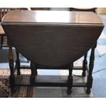 A Mid 20th Century Oak Drop Leaf Gate Legged Dining Table, 89cm Long