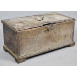 A Small 19th Century Lift Top Chest with Inner Candle Box, Brass Carrying Handle to Hinged Lid, 62cm