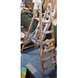 A Vintage Four Step Wooden Step Ladder