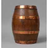 A Copper Banded Oak Barrel, 20cm High