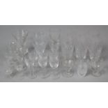 A Collection of Good Quality Drinking Glasses to comprise Sherries, Liqueurs, Knopped Examples Etc