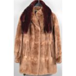 A Vintage Ladies Fur Coat and Faux Fur stole