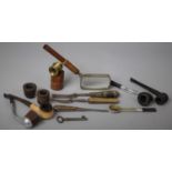 A Collection of Various Vintage Pipes, Magnifying Glass, Forks etc