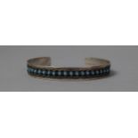 A Silver and Turquoise Bangle, Stamped 1000