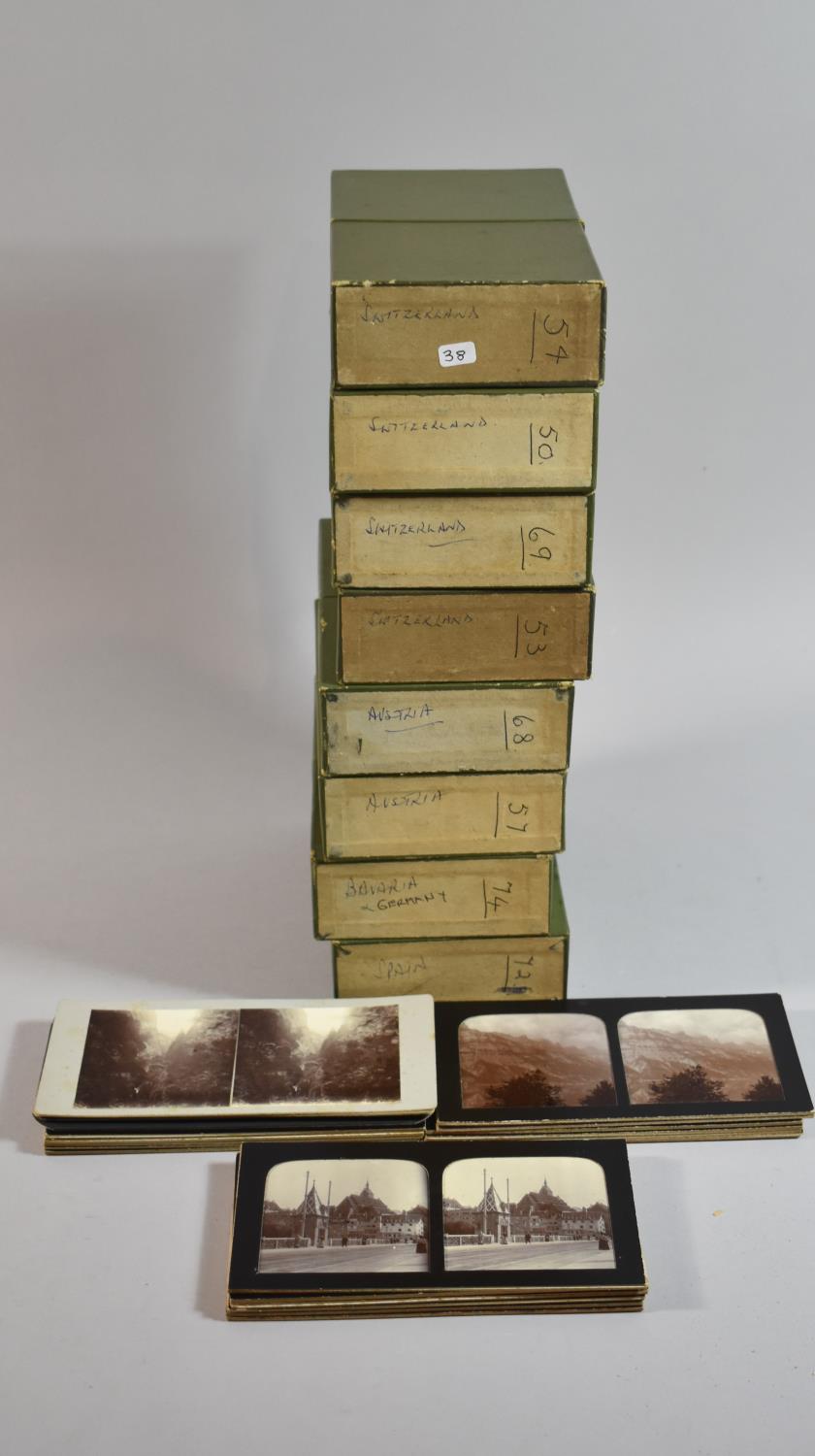 Eight Boxes Containing Stereoscopic Cards Relating to Switzerland, Austria, Germany, Bavaria and