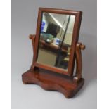 A Late Victorian/Edwardian Dressing Mirror on Serpentine Plinth Base, 41cm High