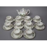 A Mintons Meadow Pattern Tea set to comprise Ten Cups and Ten Saucers, together with a Teapot
