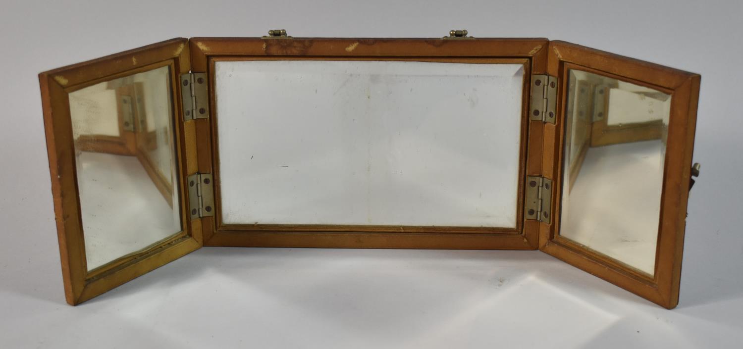 A Late/Early 20th Century Triple Folding Travel Mirror, Formerly Would Have Formed Part of a