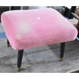 A 1970's Upholstered Footstool on Turned Tapering Supports, 56cm wide