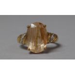 A 9ct Gold and Rutilated Quartz Ladies Dress Ring, Size N