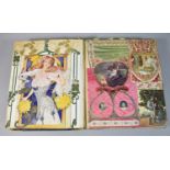 An Early 20th Century Scrap Book Containing Various Elements of Decoupage and Inscribed "Commenced