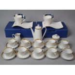 A Gilt and White Continental Coffee Set Together with Two Villeroy & Boch Cups and Stands