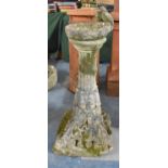A Reconstituted Stone Stone Garden Bird Bath on Square Supports, 85cm high
