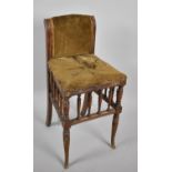 An Edwardian Upholstered High Chair with Turned Spindles and Cabriole Front Legs, For Reupholstery
