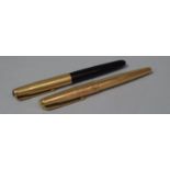 Two Gold Plated Parker Fountain Pens