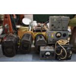 A Collection of Three Vintage Spot Lights and Various Electrical Meters and Equipment, All Untested