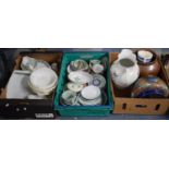 Three Boxes of Ceramic, Kitchenwares, Jardiniers, Toilet Jug etc