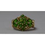 A 9ct Gold Emerald Cluster Ring, Size N