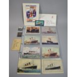 A Collection of Over 70 Cunard and White Star Postcards Together with Small Collection of Similar