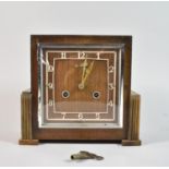 An Art Deco Bentima Mantle Clock with Eight Day Movement, Missing Small Moulding, 23cm wide