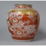 A Early/Mid 20th Century Japanese Kutani Vase Decorated in the Usual Red and Gilt Enamels