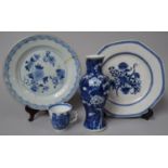 A Collection of Four Pieces of 18th/19th Century Blue and White to Include Two Plates, Chinese