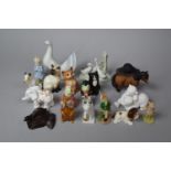 A Collection of Various Ceramics and Resin Animal and Figural Ornaments to comprise Beswick Cat,