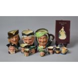 A Collection of Various Royal Doulton Toby Jugs to comprise Robin Hood, Granny (D5521), Miniature