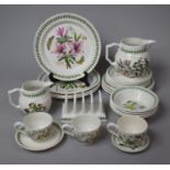 A Collection of Portmeirion Botanic Garden Tea and Dinnerwares to comprise Jugs, Toastrack, Mugs,