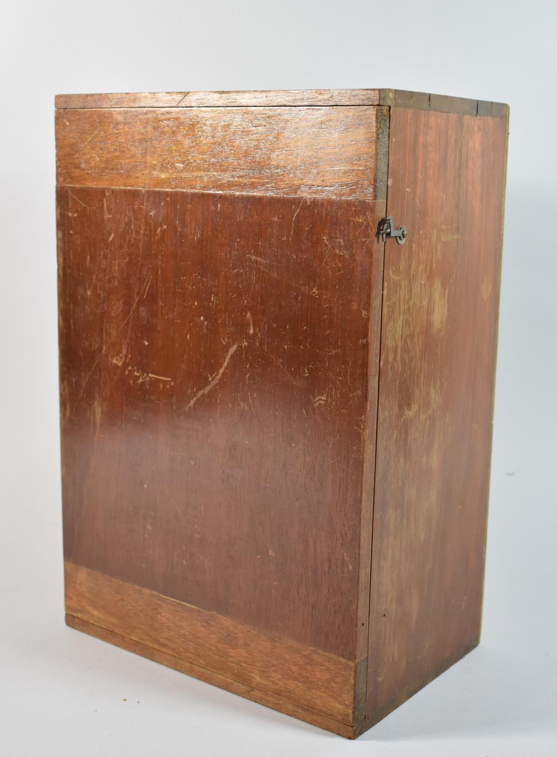 An Edwardian Mahogany Microscope Box, Fitted Interior, 26cm Wide and 38cm High