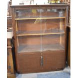 A Mid 20th Century Glazed Bookcase with Cupboard Base, 104cm wide