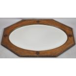 An Edwardian Oak Framed Wall Mirror, 82x54cm