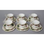 A Royal Albert Berkeley Pattern Teaset comprise Six Trios