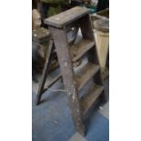 A Vintage Three Step Wooden Step Ladder