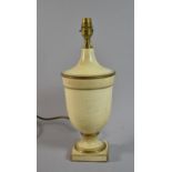 A Laura Ashley Cream Painted Vase Shaped Table Lamp Base, 37cm High