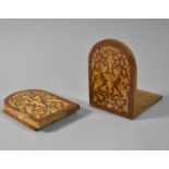 A Pair of Italian Inlaid Bookends, 14cm High
