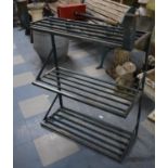 A Metal Three Tier Plant Stand, 81cm Wide