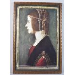 A Framed Print of a Medieval Maiden, 50x33cm