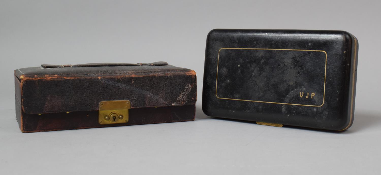 A Small Cantilevered Jewellery Box and a Razor Box, 20cm wide - Image 2 of 3