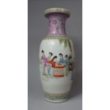 A Large Mid/Late 20th Century Porcelain Floor Vase Decorated in the Famille Rose Pallette with