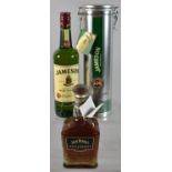 A Single Bottle Jack Daniels, Single Barrel Select Whiskey Together a Single Bottle of Jameson Irish