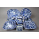 A Collection of Seven Pieces of Spode Italian Pattern China to Comprise Teapot, Lidded Tureen,