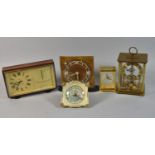 A Collection of Five Various Mantle Clocks for Restoration and Repair